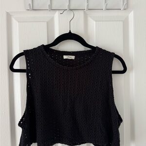 Wilfred Black Sleeveless Crop Tank Top